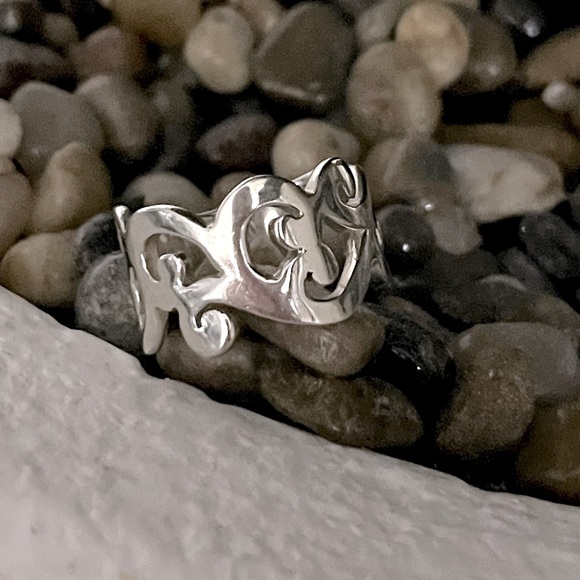 Silpada Vintage Rare .925 Sterling Silver Scroll Ring Sz 7 1/2 - Picture 4 of 9